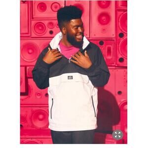 NWT Hollister X Khalid collaboration Windbreaker black & white size large